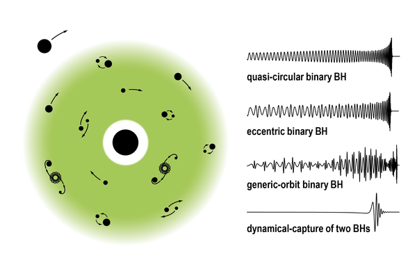Schematic representation of these systems and the gravitational-wave signals they emit.
