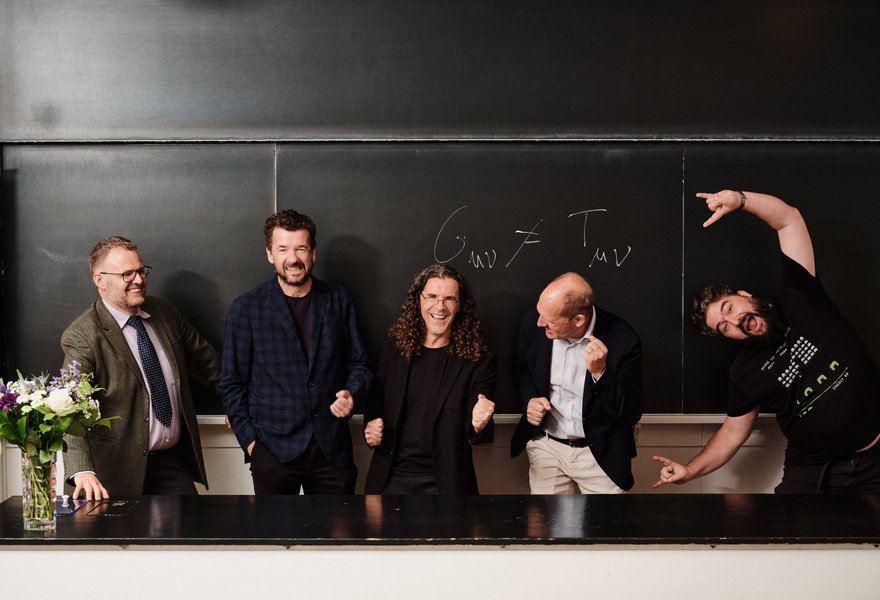 The Board of CoG in a daring pose: Emil Bohr, Troels Harmark, Vitor Cardoso, Niels Obers, Maarten van de Meent