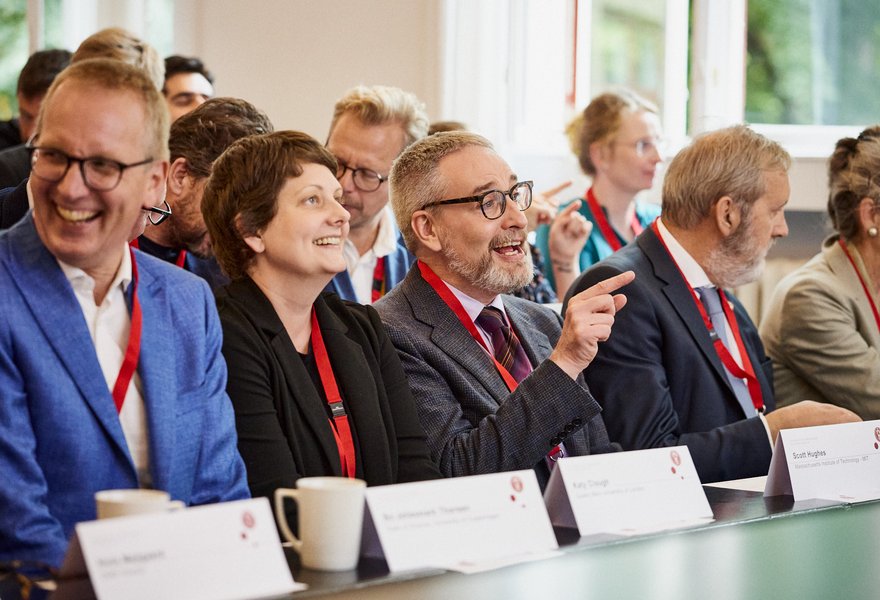 The Dean of Science Bo Jellesmark Thorsen, Katy Clough, Scott Hughes and Portuguese Ambassador João Maria Cabral