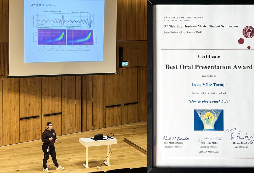 Lucía Vélez Tartajo's Best Oral Presentation Award at MSc Student Symposium