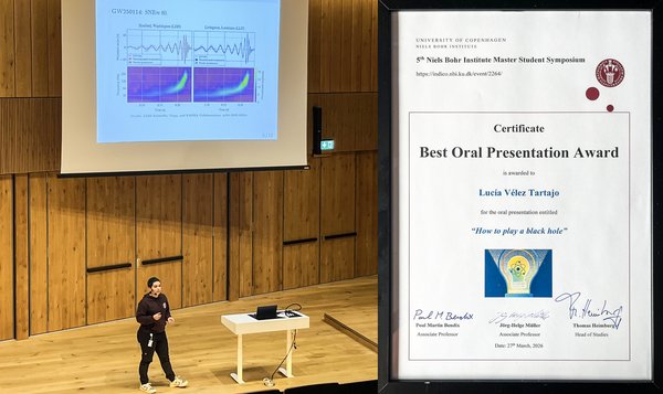 Lucía Vélez Tartajo's Best Oral Presentation Award at MSc Student Symposium