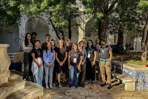 Participants in the workshop Ringdown in Lisbon: from left to right, top to bottom, João, Giada, Sophia, Brian, Marina, Lorena, Vitor Leart, Ariadna, Simon, Taillte, Marica, David and Enrico.