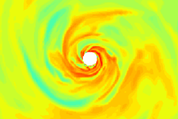 Turbulent accretion disk around a supermassive black hole-2