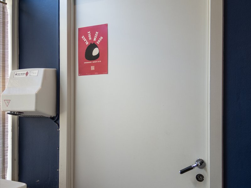 Poster of Black Hole Week 2026 in Shabaz's restroom