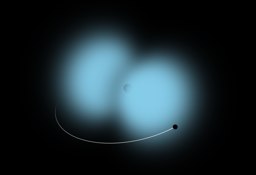 Illustration of a black hole binary