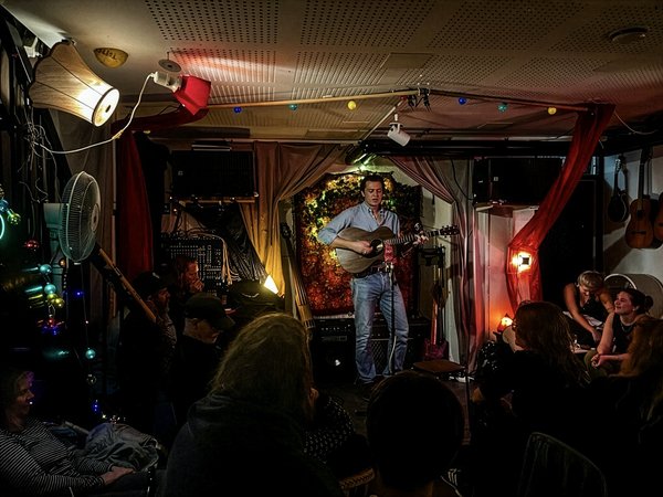 Luka Vujeva performing "Drunken Angel", by Lucinda William, at Bobuska. September 19, 2026