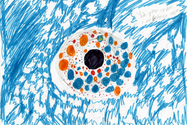 Drawing of a black hole by a middle school student