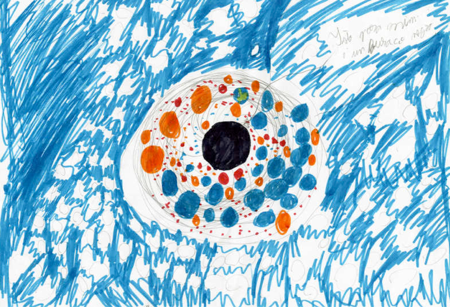 Drawing of a black hole by a middle school student