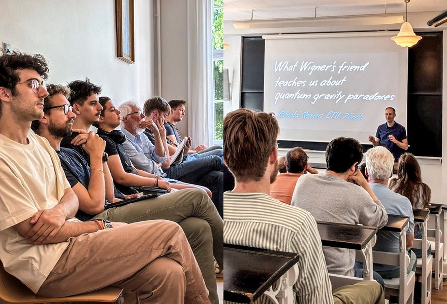Scenes from Renato Renner's colloquium at the Center of Gravity/Niels Bohr Institute