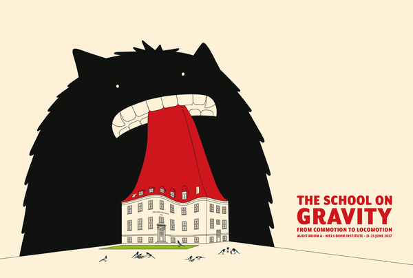 Poster for the 2027 School on Gravity, at the Center of Gravity/Niels Bohr Institute