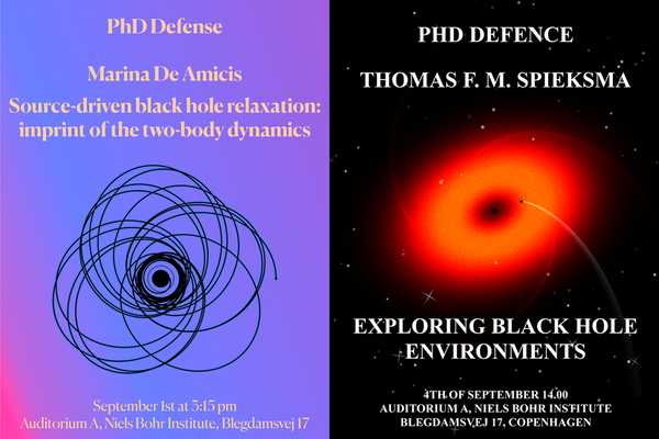 Posters announcing the PhD defenses of Marina De Amicis & Thomas Spieksma